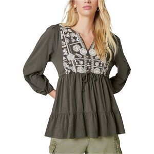 Lucky Brand Womens Embroidered Tunic Blouse, NWT